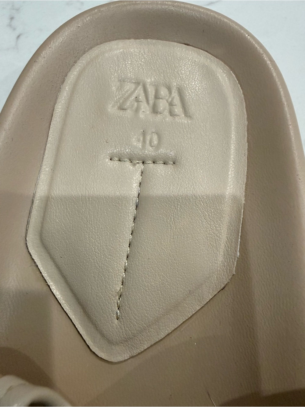 Never Worn Zara Beige Mesh Double-Strap Buckle Sandals - Picture 3 of 5